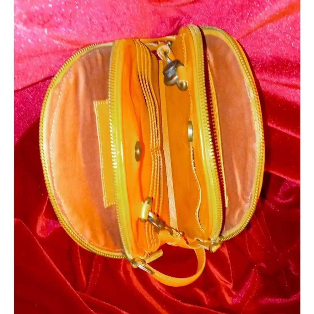Giorgio Del Re Genuine Leather Saddle Crossbody Handbag Italian 9x7.5" - Picture 9 of 10